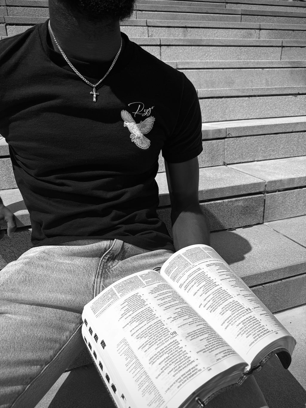 BLACK REDEEMED DOVE TEE