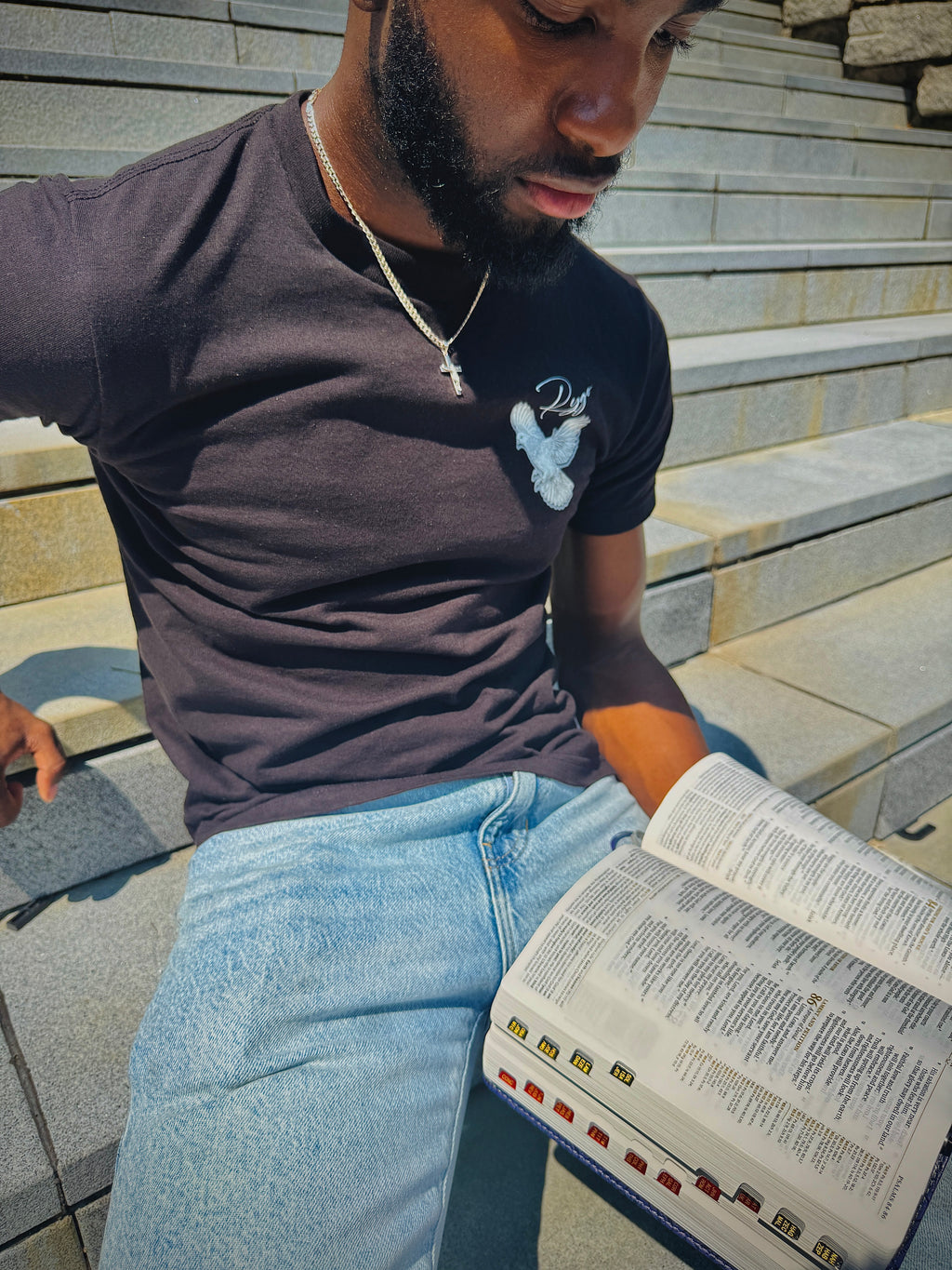 BLACK REDEEMED DOVE TEE