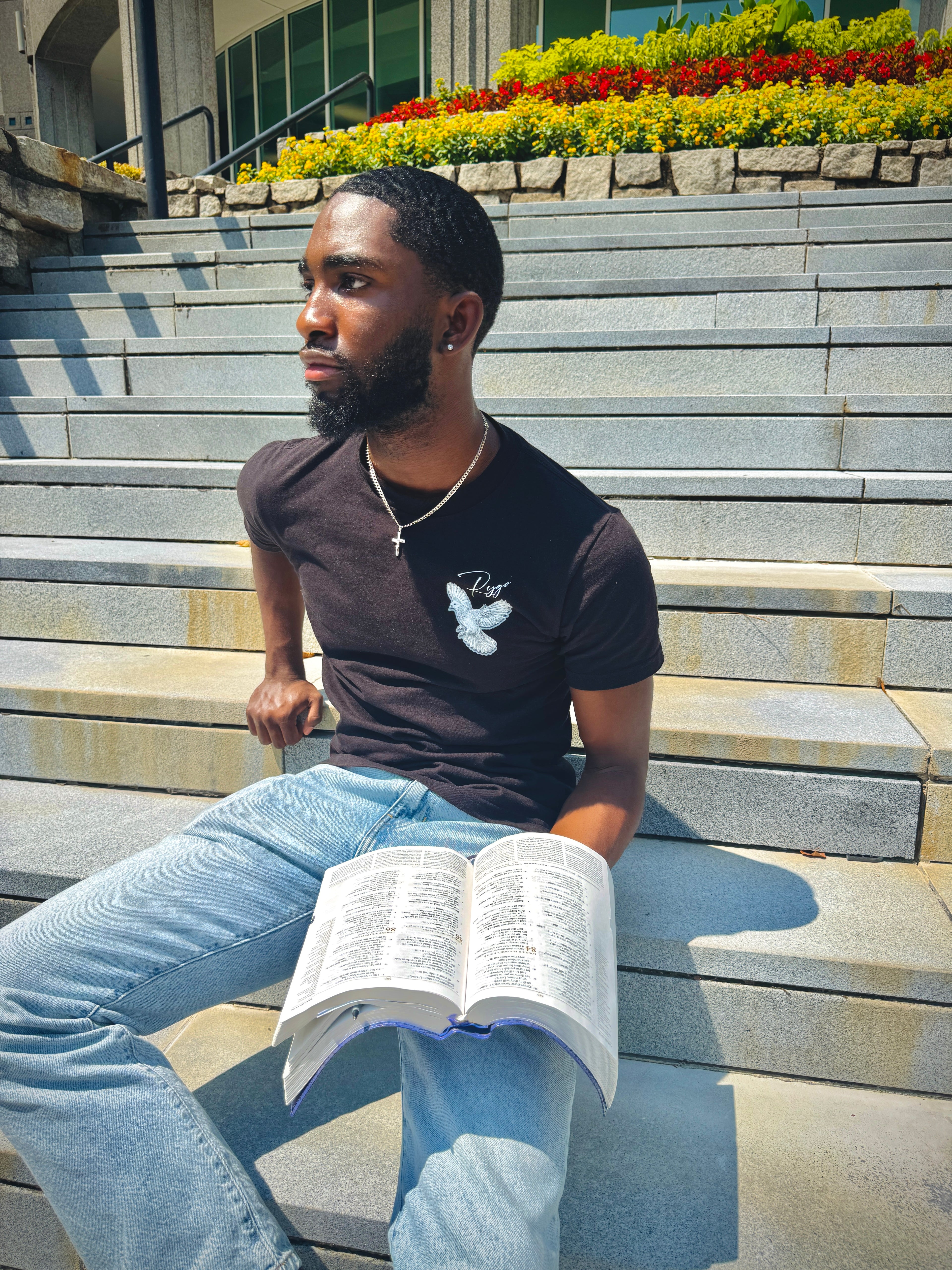 BLACK REDEEMED DOVE TEE